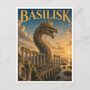 Basilisk, Gothic Fantasy Monster Postkarte