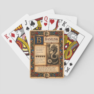 Basilisk, mittelalterliche Bestiarien-Kunst Spielkarten