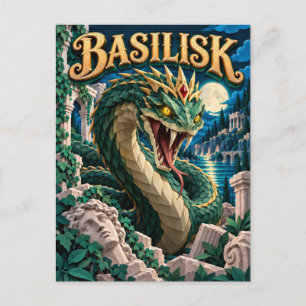 Basilisk, Papier-Schnitt-Monster Postkarte