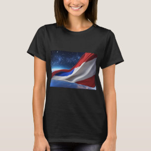 Basiques Frauen T-Shirt mit USA-Flaggen-Logo