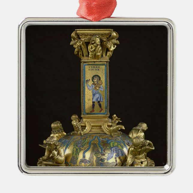 Basis des Kreuzes von St. Bertin Silbernes Ornament (Vorne)