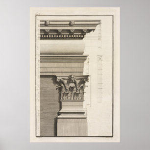 Basis, Hauptstadt und Entablature des Pilaster Poster