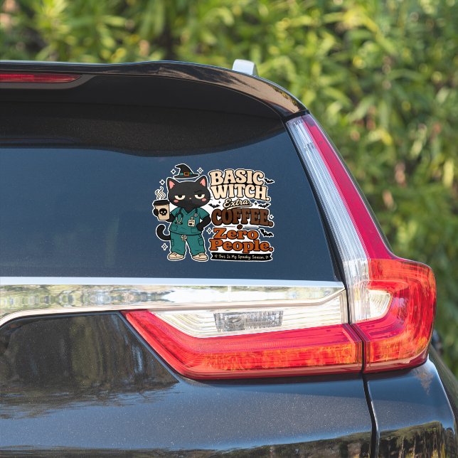 Basische Hexe Extra Kaffee Null Leute Autoaufklebe Aufkleber (Auto Seite)