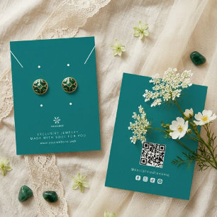 Basische Schmuckpräsentation für tiefes Teal Logo Visitenkarte