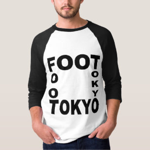 Basisches Raglan-Schwarz-T-Shirt FOOT TOKIO T-Shirt