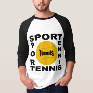 Basisches Raglan-Schwarz-T-Shirt SPORT TENNIS T-Shirt