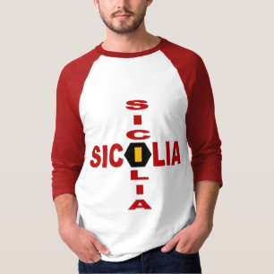 Basisches Raglan-Shirt weiß/rot SICILIA T-Shirt