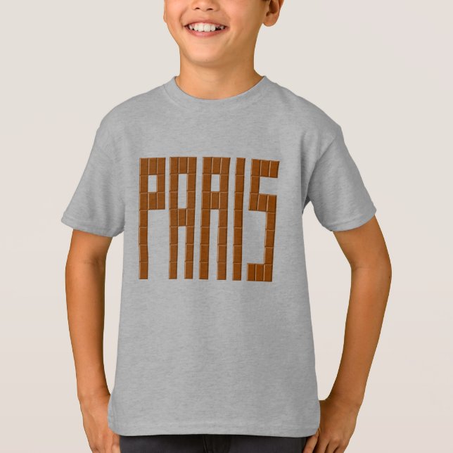 Basisches Stahlt-Shirt für Kinder PARIS SCHOKOLADE T-Shirt (Vorderseite)