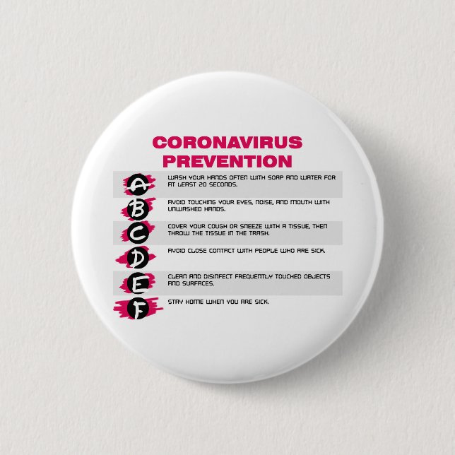 Basisinformation zu Coronavirus Button (Vorderseite)