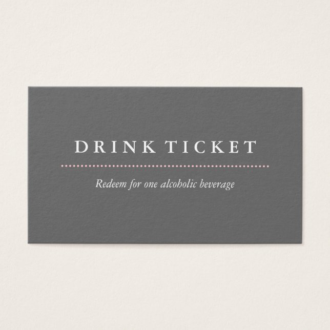 Basiskarte Clean Gray Drink Ticket (Vorderseite)