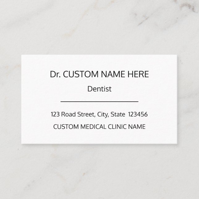 Basiskarte, Fachkarte für Gesundheitswesen Visitenkarte (Vorderseite)