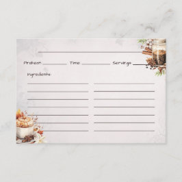 Basiskarte für Zucker und Gewürz Begleitkarte