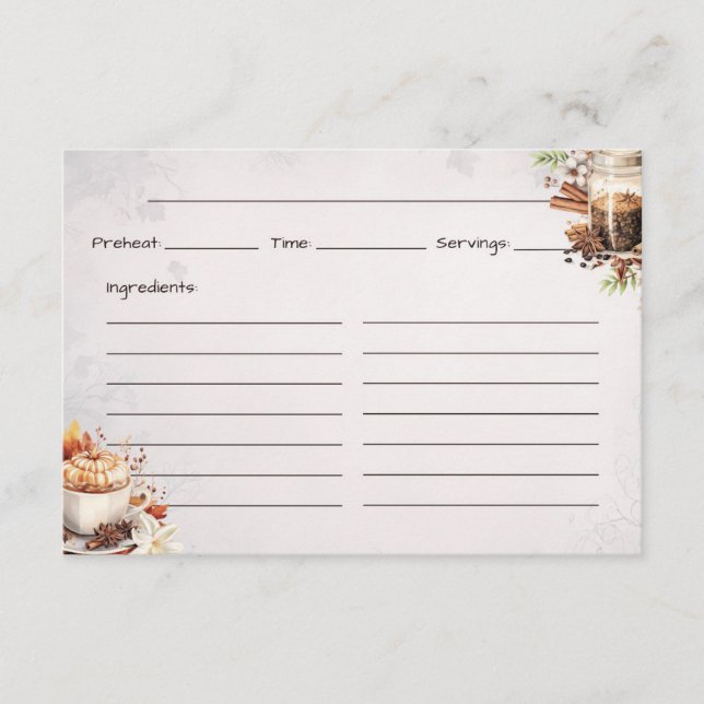 Basiskarte für Zucker und Gewürz Begleitkarte (Vorderseite)