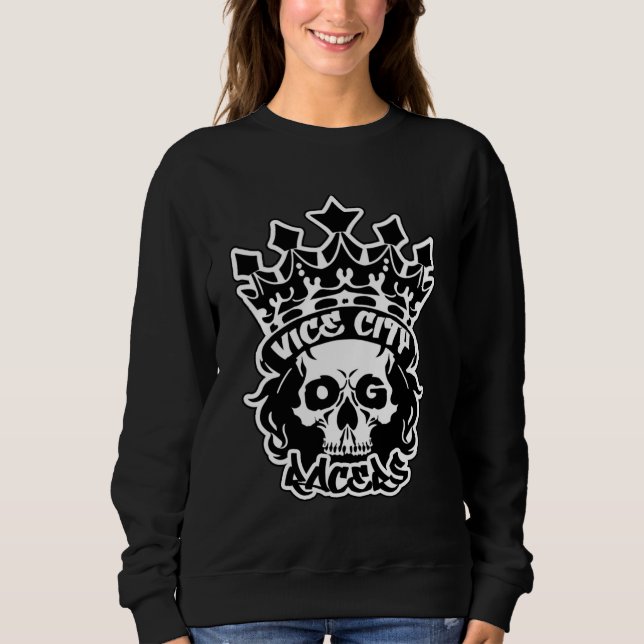 Basisschwenkpullover für Damen mit King Skull Logo Sweatshirt (Vorderseite)
