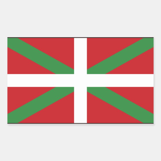Baskenflagge Spanien Rechteckiger Aufkleber (Vorderseite)