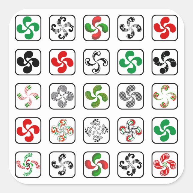 Baskenkreuz Quadratischer Aufkleber (Vorderseite)