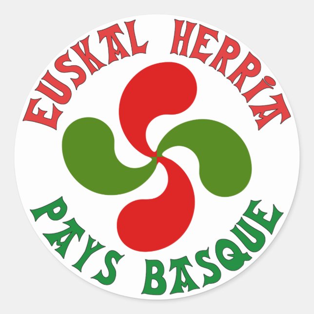 Baskenkreuz Runder Aufkleber (Vorderseite)