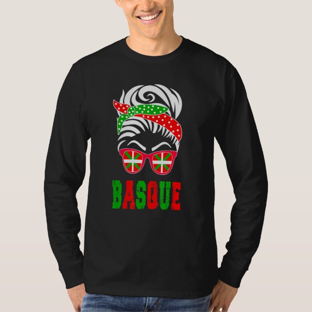 Baskenland-Flagge Baskenmädchen T-Shirt (Vorderseite)