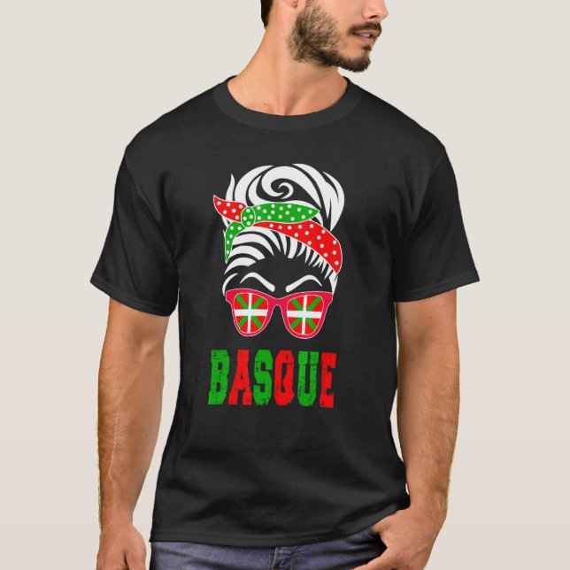 Baskenland-Flagge Baskenmädchen T-Shirt (Vorderseite)