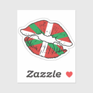 Baskenland Liebe Baskischer Lipstick Aufkleber