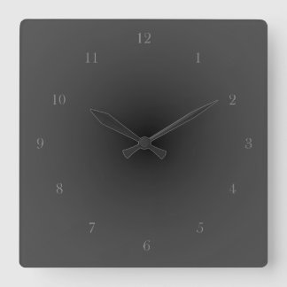 Baskerville Old Face Minimalist Smokey schwarze Ge Quadratische Wanduhr