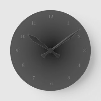 Baskerville Old Face Minimalist Smokey schwarze Ge Runde Wanduhr