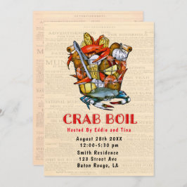 Basket Crab Boil Party Einladung