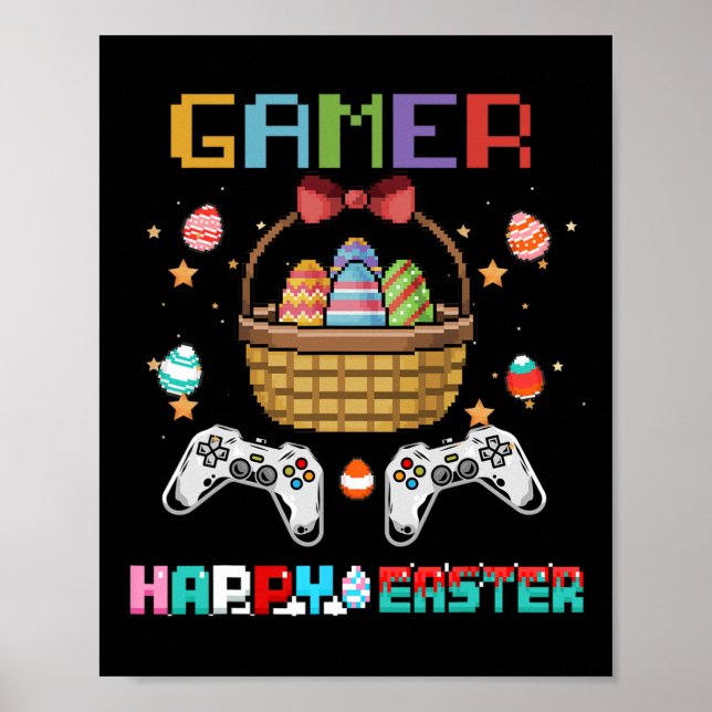 Basket Gamer Video Gamer Controller mit Ostereier Poster (Vorne)