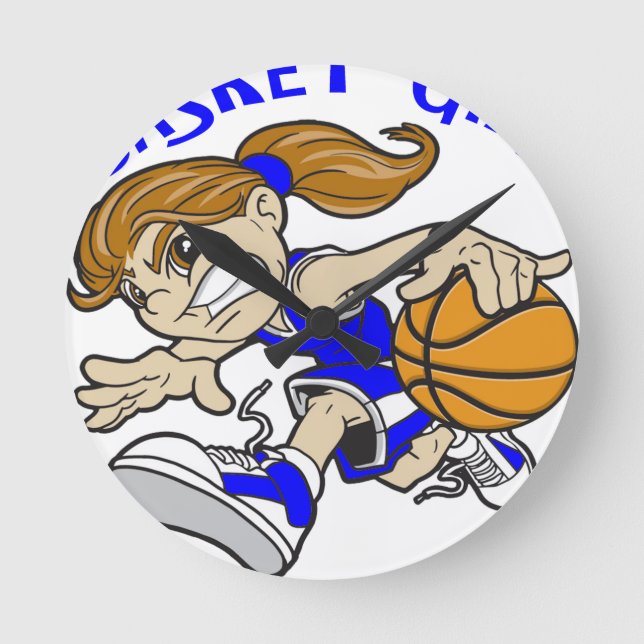 BASKET GIRL RUNDE WANDUHR (Vorderseite)
