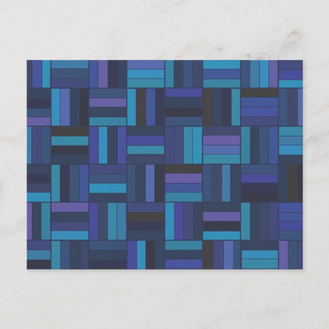 Basket Weave Dark Blue Postkarte (Vorderseite)