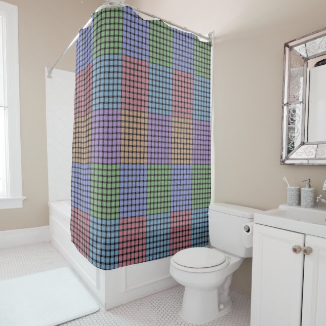 Basket Weave Quilt Duschvorhang (Beispiel)