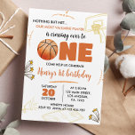 Basketball 1. Geburtstag Einladung Sport Party<br><div class="desc">Unsere Basketball-Geburtstagsveranstaltung ist der ideale Weg, um Freunde und Familie zu Ihrem Party einzuladen. Das Design bietet ein sportliches Thema mit viel Platz für alle wichtigen Details wie Datum, Uhrzeit und Lage des Party. Ideal für jedes Alter, Geschlecht und Thema des Party, es wird sicher sein, Ihre Gäste zu beeindrucken...</div>