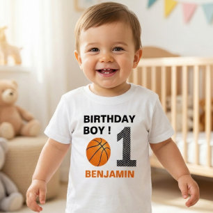 Basketball 1. Geburtstagsfeier Baby T-shirt
