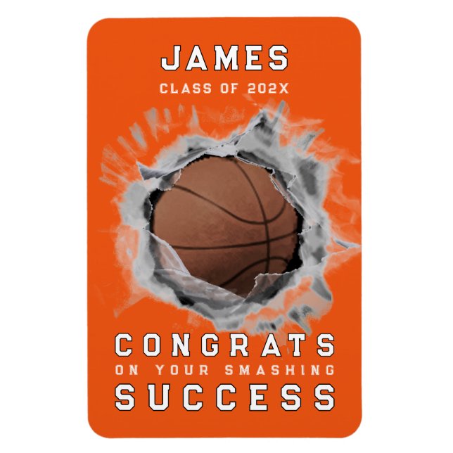 Basketball 2025 Glückwunschs Magnet (Vertikal)