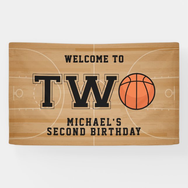 Basketball 2. Geburtstag Banner (Horizontal)