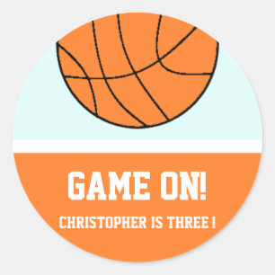 Basketball 3 Geburtstag Runder Aufkleber