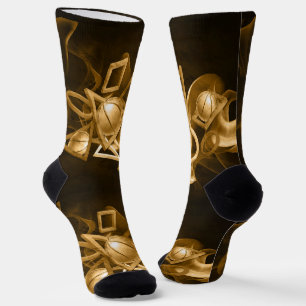 Basketball 3D abstraktes Gold Socken