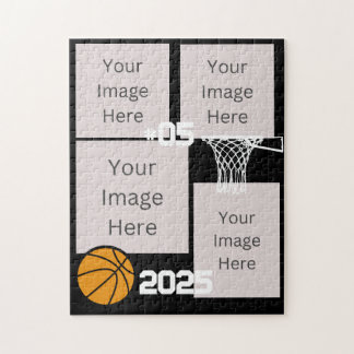 Basketball 4 Foto Collage Jigsaw Puzzle Black