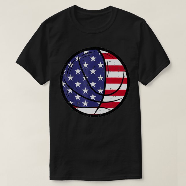 Basketball 4. Juli Patriotische Männer Wo T-Shirt (Design vorne)