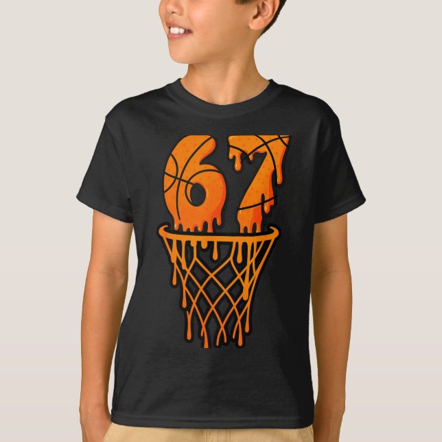 Basketball 67 Meme Funny Six Seven Gen Alpha Drip  T-Shirt (Vorderseite)