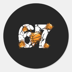 Basketball 67 Sechs Sieben 6 7 Kinder Lustig Gen A Runder Aufkleber