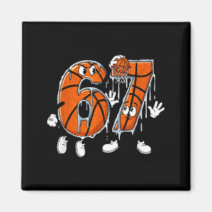 Basketball 67 Sechs Sieben Cool Meme 6 7 Lustig Dr Magnet