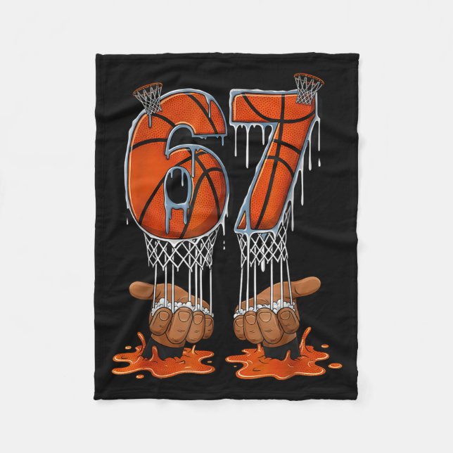 Basketball 67 Sechs Sieben Lustiges Gen-Alpha-Meme Fleecedecke (Vorderseite)