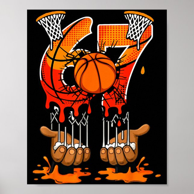 Basketball 67 Six Seven 6 7 Boys Funny Gen Alpha M Poster (Vorne)