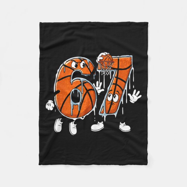 Basketball 67 Six Seven Cool Meme 6 7 Funny Drip N Fleecedecke (Vorderseite)