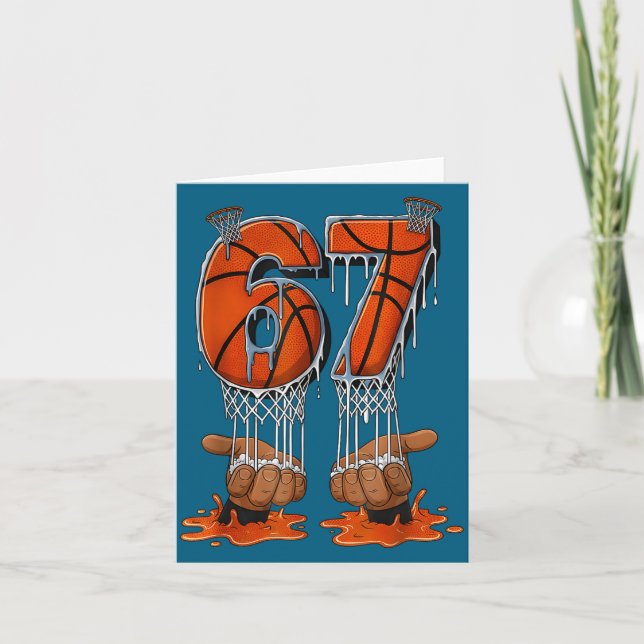 Basketball 67 Six Seven Funny Gen Alpha Meme Drip  Karte (Vorderseite)