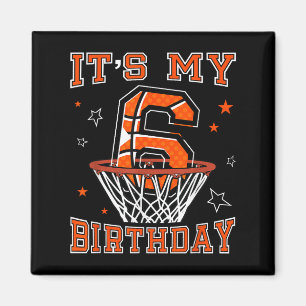 Basketball 6. Geburtstag Dunk Geschenk für 6 Jahre Magnet