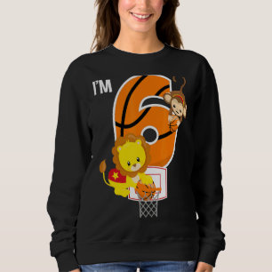 Basketball 6. Geburtstagsparty Löwe Zoo Anim Sweatshirt