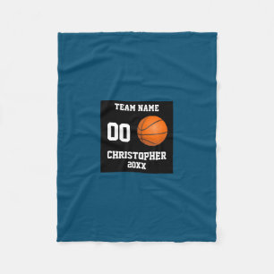 Basketball 7 Foto Collage Dunkelblau klein Fleecedecke