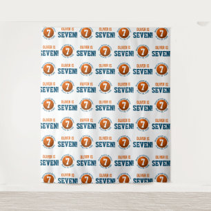 Basketball 7. Geburtstag Junge Step & Repeat Hin Wandteppich